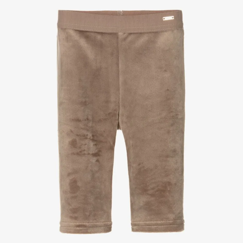 Mayoral Leggings|Leggings*Baby Girls Beige Velour Leggings