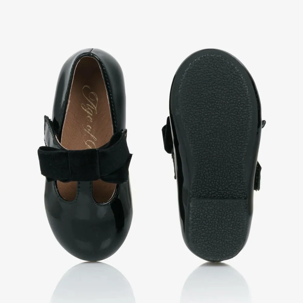 Age of Innocence Bar Shoes|Bar Shoes*Baby Girls Black Patent Leather Shoes