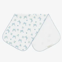 Kissy Kissy Gifts*Baby Girls Blue Blooming Bows Cotton Burp Cloth (48cm)