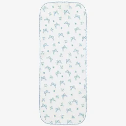 Kissy Kissy Gifts*Baby Girls Blue Blooming Bows Cotton Burp Cloth (48cm)