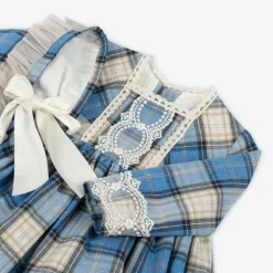 Abuela Tata Dresses*Baby Girls Blue Check Cotton Dress Set