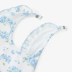 Kissy Kissy Feeding Accessories*Baby Girls Blue Cotton Heavenly Hydrangeas Bib