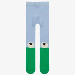 Stella McCartney Kids Tights*Baby Girls Blue Cotton Knit Sheep Tights