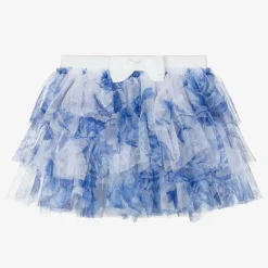 Angels Face Skirts*Baby Girls Blue Floral Tulle Skirt BlueFlowerSnowdrop