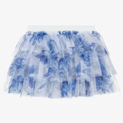 Angels Face Skirts*Baby Girls Blue Floral Tulle Skirt BlueFlowerSnowdrop