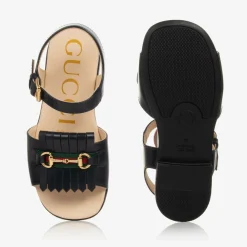 Gucci Sandals*Baby Girls Blue Leather Horsebit Sandals