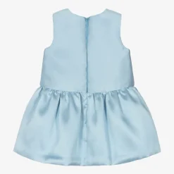 Hucklebones London Dresses*Baby Girls Blue Satin Bow Dress