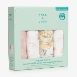 aden + anais Sleeping Accessories*Baby Girls Cotton Muslin Swaddles (4 Pack)