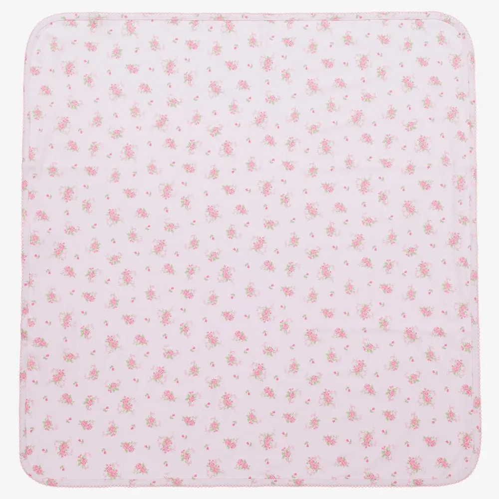 Kissy Kissy Gifts*Baby Girls Cotton Pink Rose Scrolls Blanket (73cm)