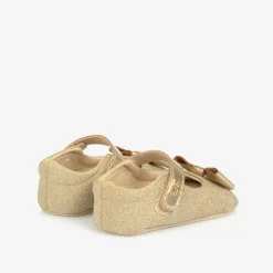 Angels Face Pre Walkers|Pre Walkers*Baby Girls Gold Glitter Pre-Walker Shoes