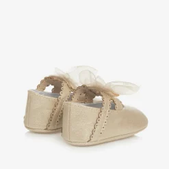 Mayoral Newborn Pre Walkers|Pre Walkers*Baby Girls Gold Pre-Walker Shoes