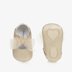 Mayoral Newborn Pre Walkers|Pre Walkers*Baby Girls Gold Pre-Walker Shoes