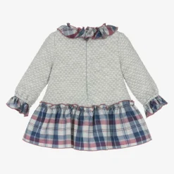 Miranda Dresses*Baby Girls Grey Jersey Tartan Dress