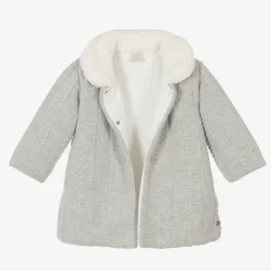 Paz Rodríguez Coats & Jackets*Baby Girls Grey Knitted Coat