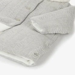 Paz Rodríguez Coats & Jackets*Baby Girls Grey Knitted Coat