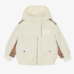 Burberry Coats & Jackets*Baby Girls Ivory & Beige Check Jacket