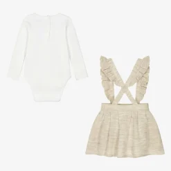Guess Outfit Sets|Outfit Sets*Baby Girls Ivory & Beige Skirt Set