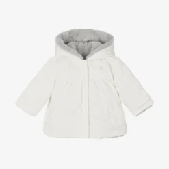 Patachou Coats & Jackets*Baby Girls Ivory & Grey Reversible Coat