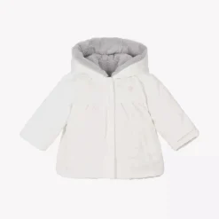 Patachou Coats & Jackets*Baby Girls Ivory & Grey Reversible Coat