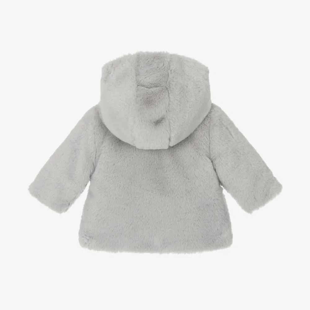 Patachou Coats & Jackets*Baby Girls Ivory & Grey Reversible Coat