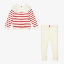 Tommy Hilfiger Outfit Sets|Outfit Sets*Baby Girls Ivory & Pink Cotton Leggings Set
