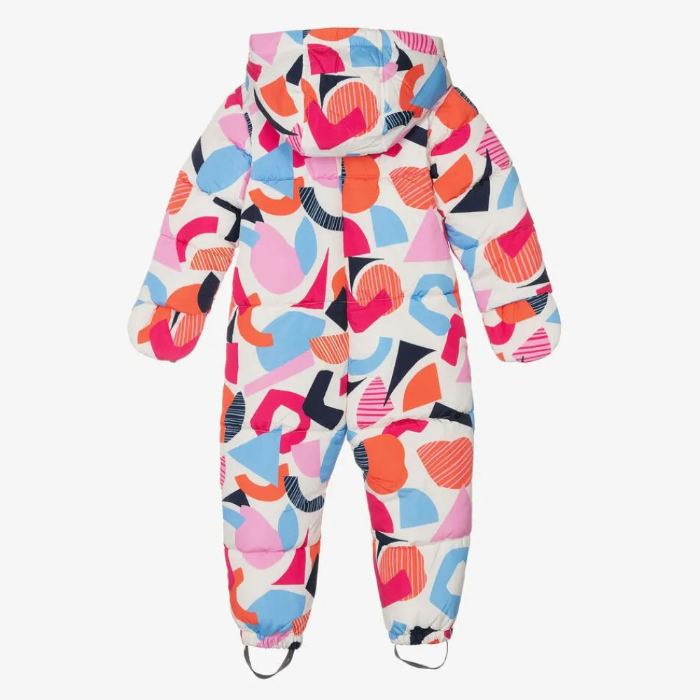 Joyday Snowwear|Snowwear*Baby Girls Ivory & Pink Puffer Snowsuit