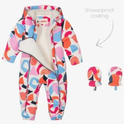 Joyday Snowwear|Snowwear*Baby Girls Ivory & Pink Puffer Snowsuit