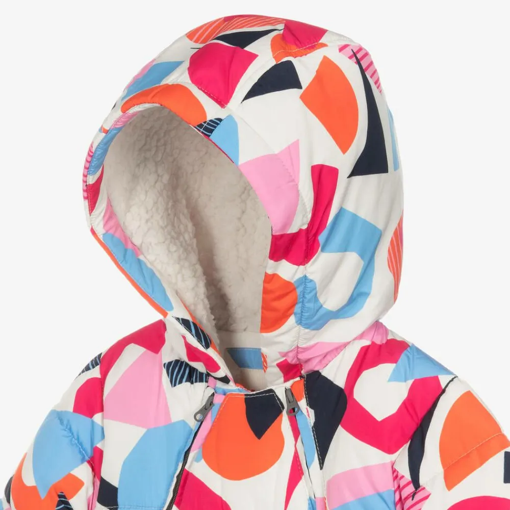 Joyday Snowwear|Snowwear*Baby Girls Ivory & Pink Puffer Snowsuit