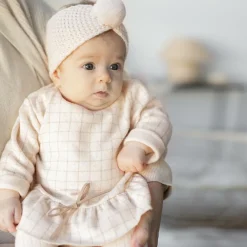 1 + in the family Dresses|Dresses*Baby Girls Ivory Check Cotton Dress