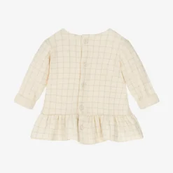 1 + in the family Dresses|Dresses*Baby Girls Ivory Check Cotton Dress