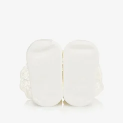 Carlomagno Socks*Baby Girls Ivory Cotton Frilly Socks