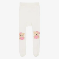 Monnalisa Tights|Tights*Baby Girls Ivory Cotton Teddy Tights