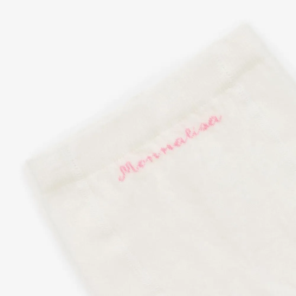 Monnalisa Tights|Tights*Baby Girls Ivory Cotton Teddy Tights