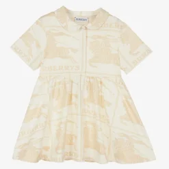 Burberry Dresses*Baby Girls Ivory EKD Cotton Dress
