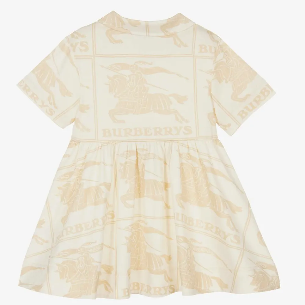 Burberry Dresses*Baby Girls Ivory EKD Cotton Dress