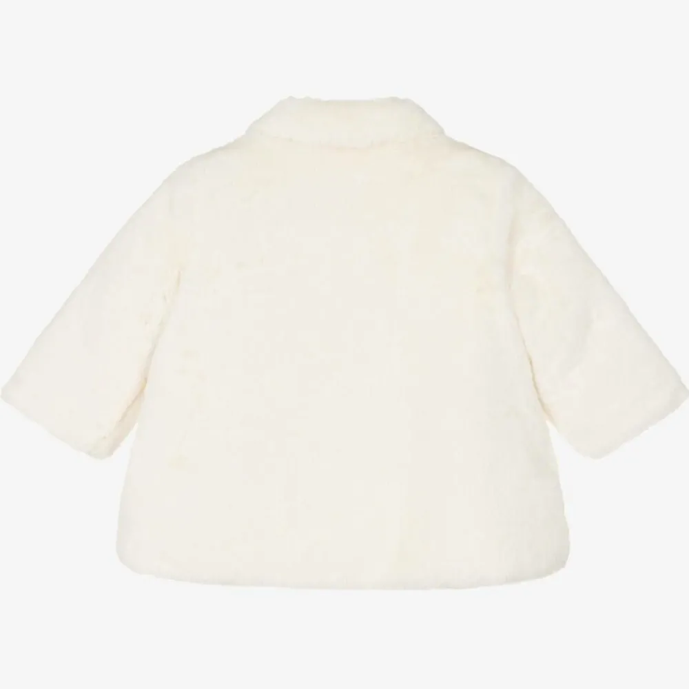 Mayoral Coats & Jackets*Baby Girls Ivory Faux Fur Coat