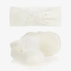 Story Loris Hair Accessories|Hair Accessories*Baby Girls Ivory Headband & Booties Gift Set