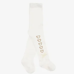 A Dee Tights|Tights*Baby Girls Ivory Knit Bear Tights
