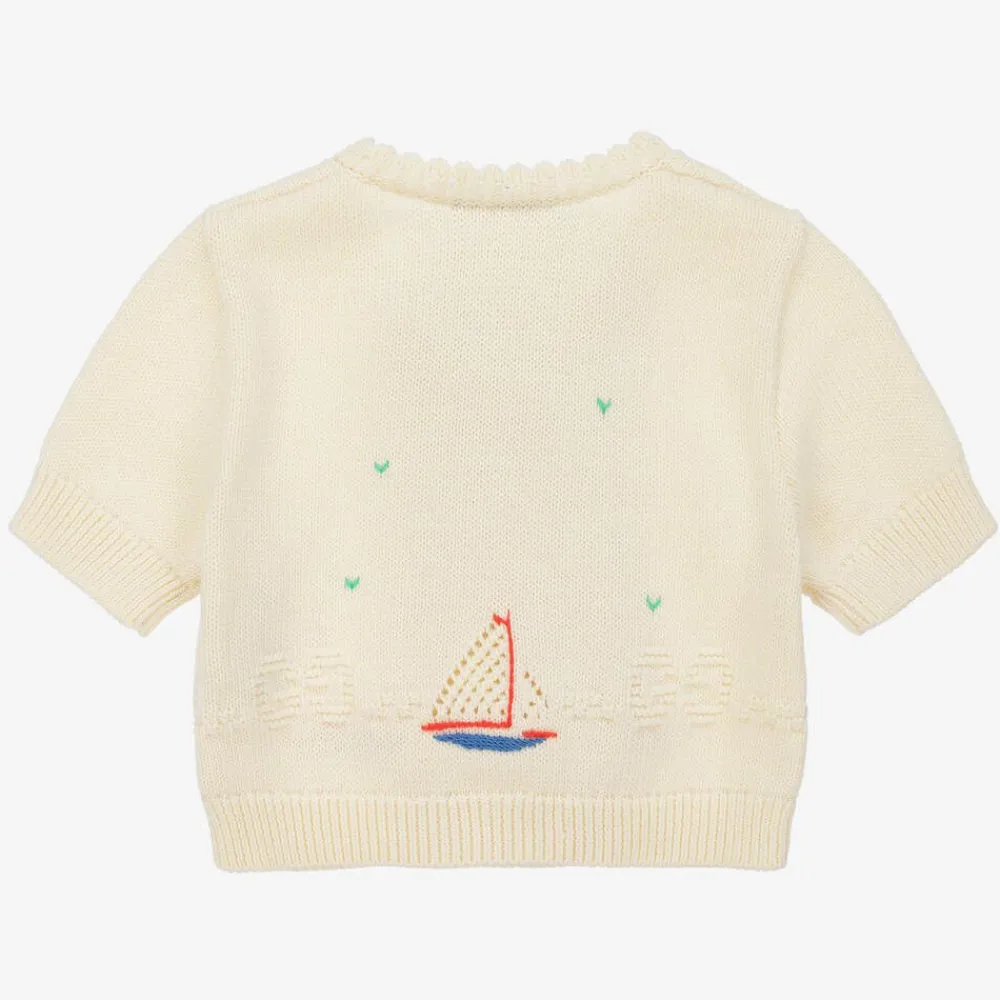 Gucci Tops*Baby Girls Ivory Knitted Boat Cardigan