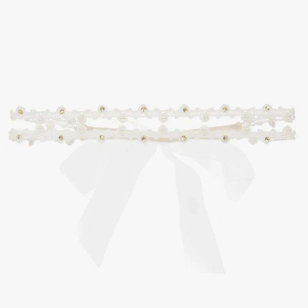 Cute Cute Hair Accessories*Baby Girls Ivory Lace Headband