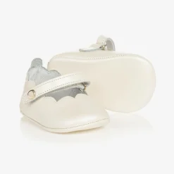 Beatrice amp; George Traditional Shoes*Baby Girls Ivory Leather Pre-Walker Shoes