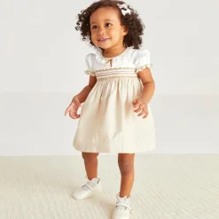 Beatrice amp; George Traditional Shoes*Baby Girls Ivory Leather Pre-Walker Shoes