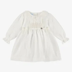 ArtesanÃa Granlei Gifts*Baby Girls Ivory Organza & Lace Dress