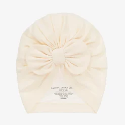 Lemon Loves Layette Hats*Baby Girls Ivory Pima Cotton Hat Eggnog