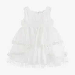 Sevva Dresses*Baby Girls Ivory Pleated Tulle Dress