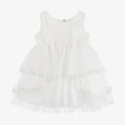 Sevva Dresses*Baby Girls Ivory Pleated Tulle Dress