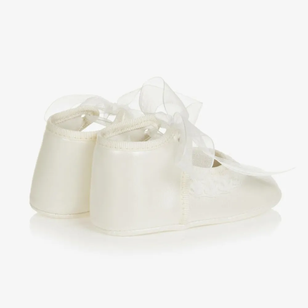 Beatrice amp; George Traditional Shoes*Baby Girls Ivory Pre-Walker Shoes