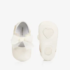 Mayoral Newborn Pre Walkers|Pre Walkers*Baby Girls Ivory Pre-Walker Shoes