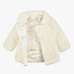 Guess Coats & Jackets*Baby Girls Ivory Sherpa Fleece Coat
