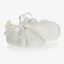 Early Days Pre Walkers|Pre Walkers*Baby Girls Ivory Silk Shoes